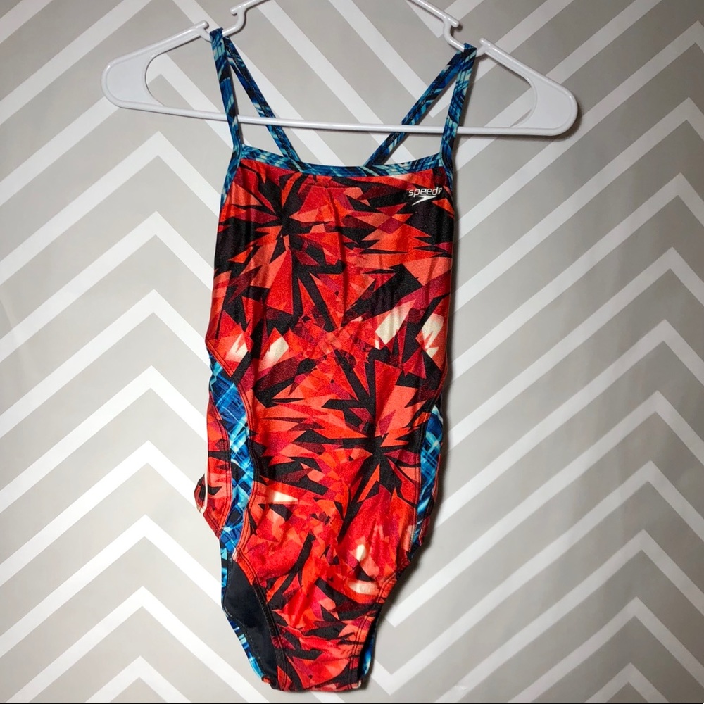 Speedo Women Small Swimsuit Multi Color One Piece